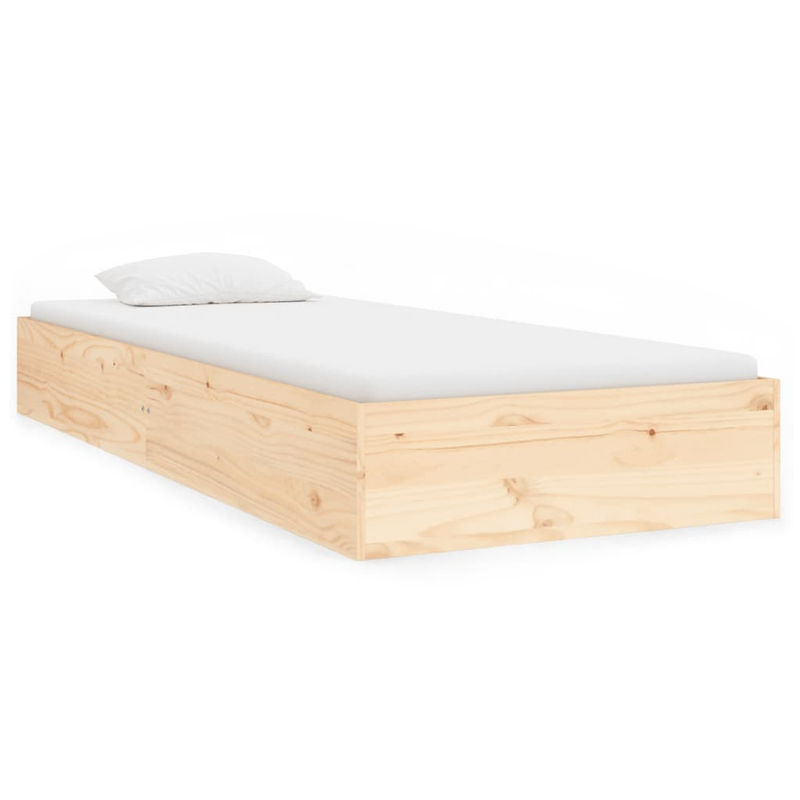 Vidaxl Massivholzbett aus Kiefer in Natur, modernes Einzelbett, B/T: 90 x 190 cm - Bild 2