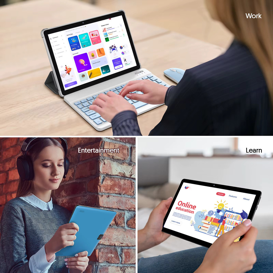 BAKEN Android 15 Tablet in Blau mit 10,0 Zoll Bildschirm, 12GB RAM, 64GB Speicher, Quad-Core-Prozessor, 6000mAh und Dual-Kameras (2MP+8MP) - Bild 4