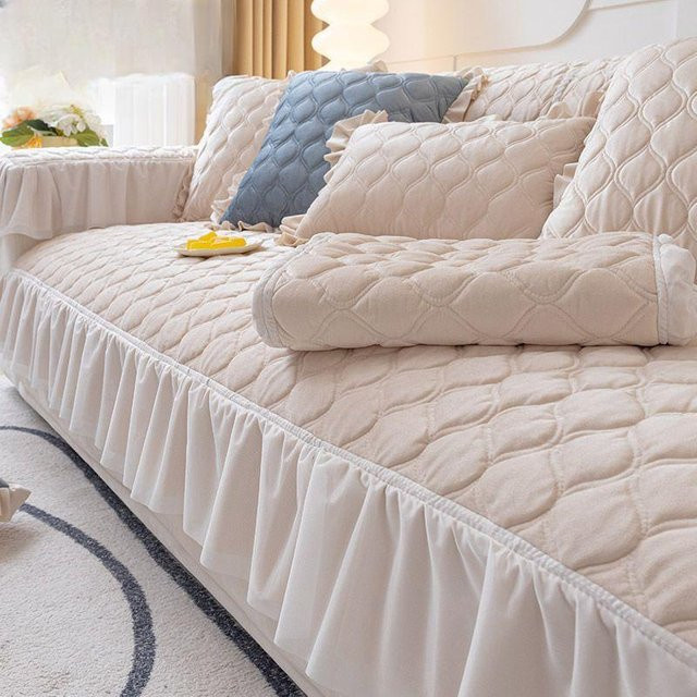 Super Six Plüsch Sofakissen in Beige, verdicktes Winterkissen aus Polyester, B/H: 40 x 70 cm - Bild 1