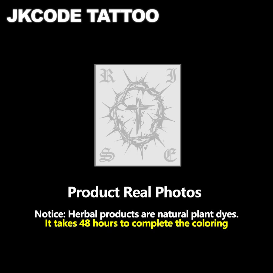 JKCODE TATTOO Kräuter-Tattoo-Aufkleber Dornen Rise, Unisex - Bild 2