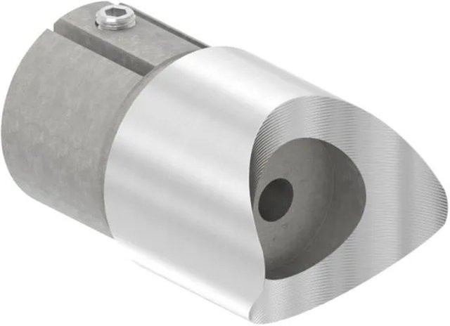 FeNau Steckfitting V2A aus Edelstahl für Rohr Ø 48,3 x 2,5 mm, 90 Grad Anschluss oben mit Klemmschraube, Farbe: Silber - Bild 1