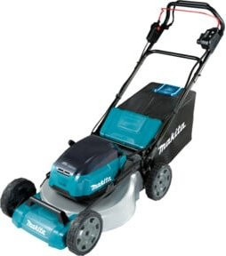 Makita LXT Akku-Rasenmäher mit 2x 18V Akkus, Ladegerät, Fangkorb und Mulchkit - Bild 1