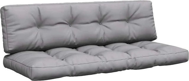vidaXL Palettenkissen 2-teiliges Set Grau aus Polyester, wasserabweisend und UV-beständig, B/T/H: 60 x 60 x 12 cm - Bild 1