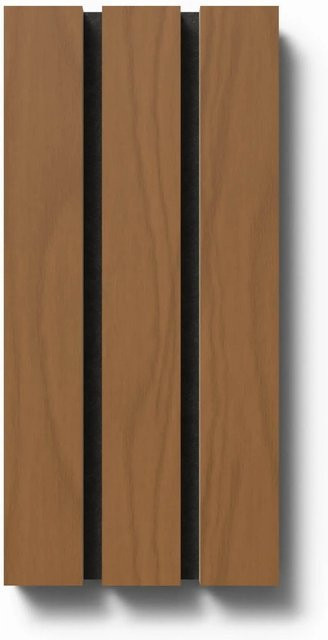 Denpanels Akustikpaneel Muster Brandhemmend Walnuss mit schwarzem Filz, B: 29,5 cm, H: 15 cm, T: 2 cm - Bild 1