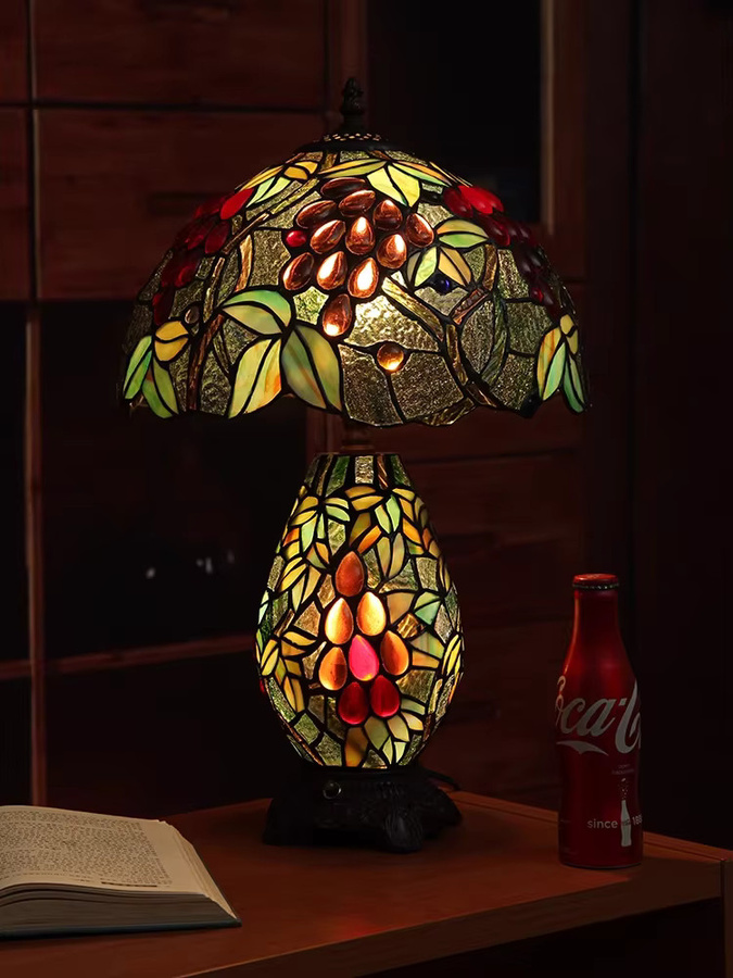 LZPZ RUI Türkische Tischlampe Tiffany Buntglas mit Libellen im Vintage-Design, Multicolor - Bild 2