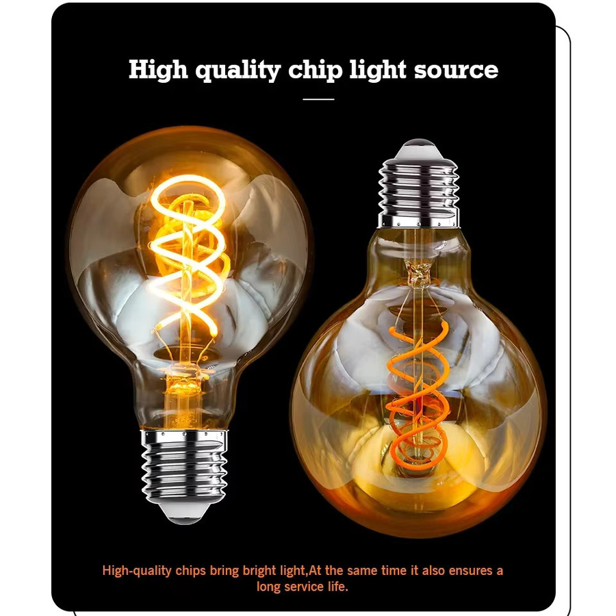 2 Stück Antenso LED Edison Retro Glühbirnen, E14 oder E27, 4 Watt, Warmweiß, Transparent - Bild 1