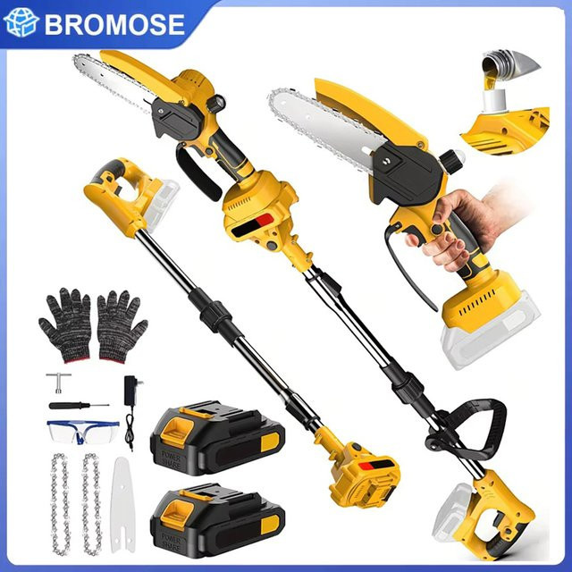 2-in-1 Akku-Teleskopstange Elektrische Kettensäge und Hochastsäge für Makita 18V LXT Akkus, 6 Zoll, Gelb - Bild 1