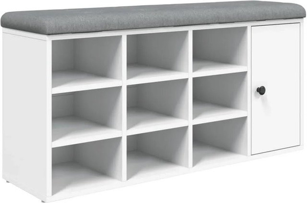 vidaXL Schuhbank Weiß aus Holzwerkstoff B/T/H: 102 x 32 x 50 cm