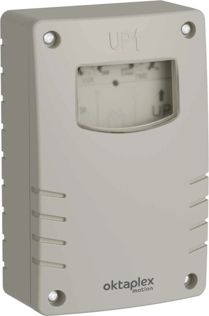Oktaplex Dämmerungsschalter mit Zeitschaltuhr für Außenbereich IP65 230V Grau-Weiß - Bild 1
