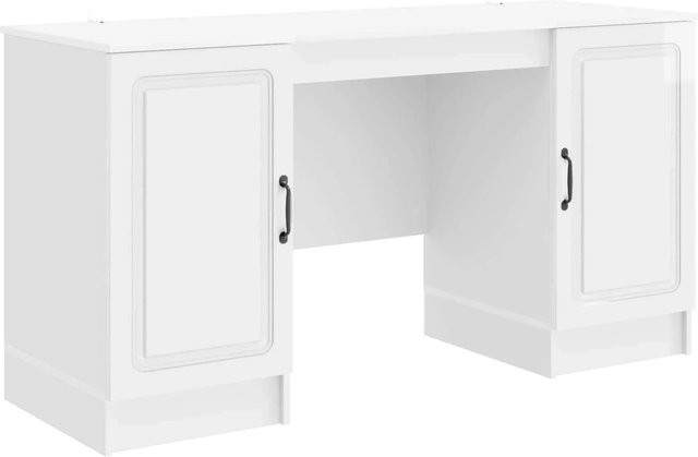 vidaXL Schreibtisch in Weiß Hochglanz für dein Home-Office, B/T/H: 142,5 x 50 x 75 cm - Bild 1