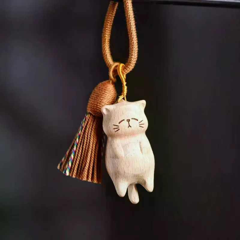 Velishy Schlüsselanhänger Holz, Katzen, Damen, Vintage - Bild 2