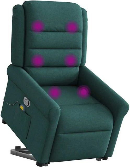 vidaXL Massagesessel mit Aufstehhilfe in Dunkelgrün aus Stoff - Bild 1