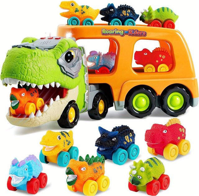 JOYFY Dinosaurier-LKW-Transporter, 6-teiliges Set, mit Musik und Lichtern - Bild 1