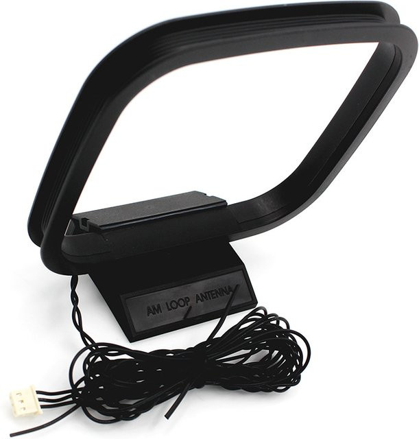 Sharp FM-AM-Loop-Antenne für Innenbereich mit 3-poligem Mini-Anschluss in Schwarz für Stereo-AV-Empfängersysteme - Bild 1