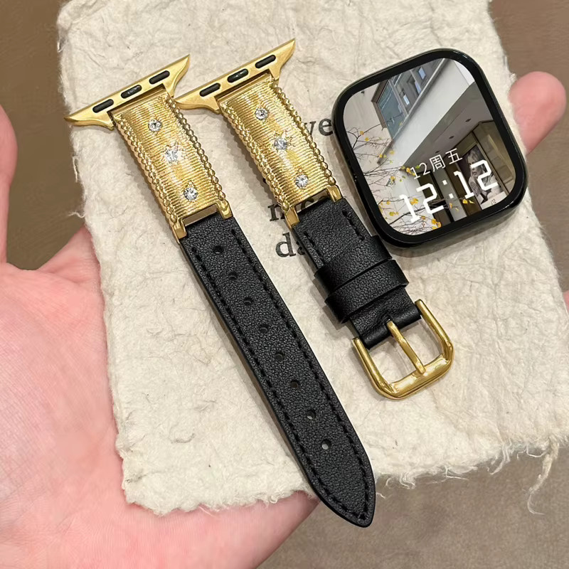 Uhrenarmband Kunstleder, Sternförmig, Gold, Unisex, 38-49mm - Bild 2