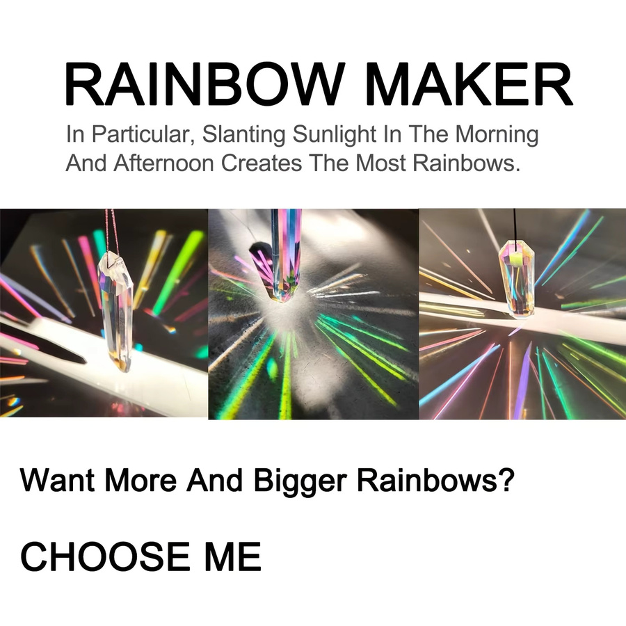 2 Stück STINO Sonnenfänger Prisma Anhänger aus Kristall in ABColor Multicolor, Rechteckige Rainbow Maker für Fenster und Garten - Bild 6