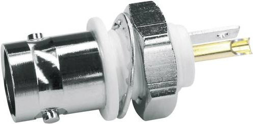 Telegärtner BNC-Steckverbinder Buchse vertikaler Einbau 50 Ohm in Silber - Bild 1
