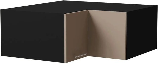 Feldmann-Wohnen Eckaufsatzschrank Brerra W14/90/36 in Schwarz und Graubeige Matt mit Soft-Close-Türen, B/T/H: 90 x 90 x 36 cm - Bild 1