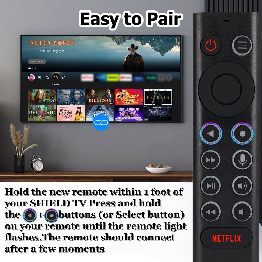 Nvidia Sprachfernbedienung mit Hintergrundbeleuchtung für Shield TV, TV Pro und TV Cube Modelle, Schwarz - Bild 4