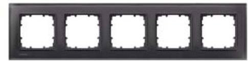 Siemens Schalterprogramm Delta 5fach Rahmen in Schwarz aus Glas - Bild 1