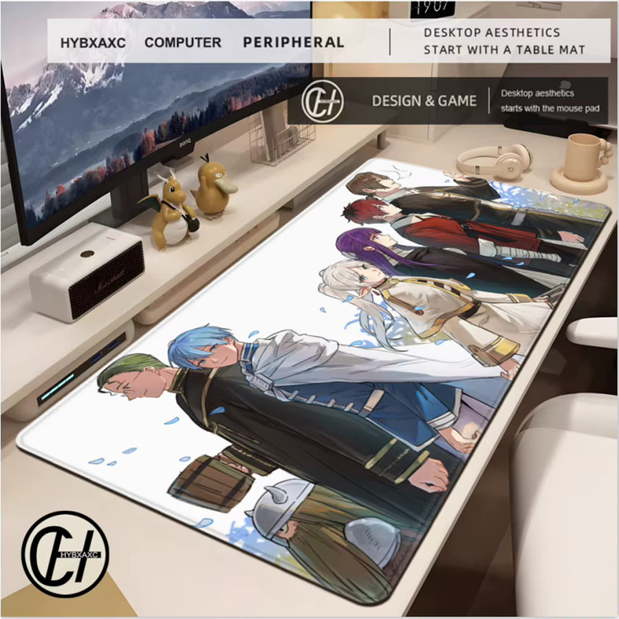 HYBXAXC XXL-Mauspad Frieren Beyond Journey's End Sousou No Frieren, rutschfestes Schreibtischpad für Computer und Laptop, multicolour, B: 90 cm, T: 40 cm - Bild 2