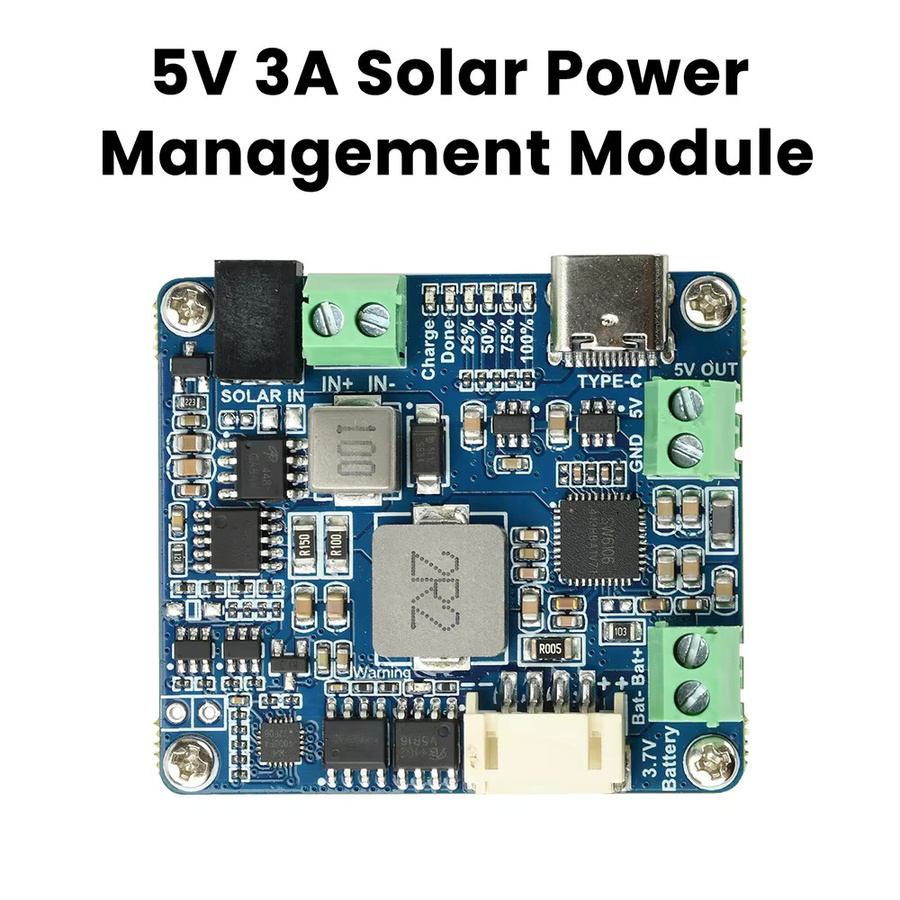 Waveshare Solar Power Management Modul mit MPPT-Unterstützung und USB-Anschluss für 6V-24V Solarpanels als Batterie-Ladegerät und Netzteil - Bild 2