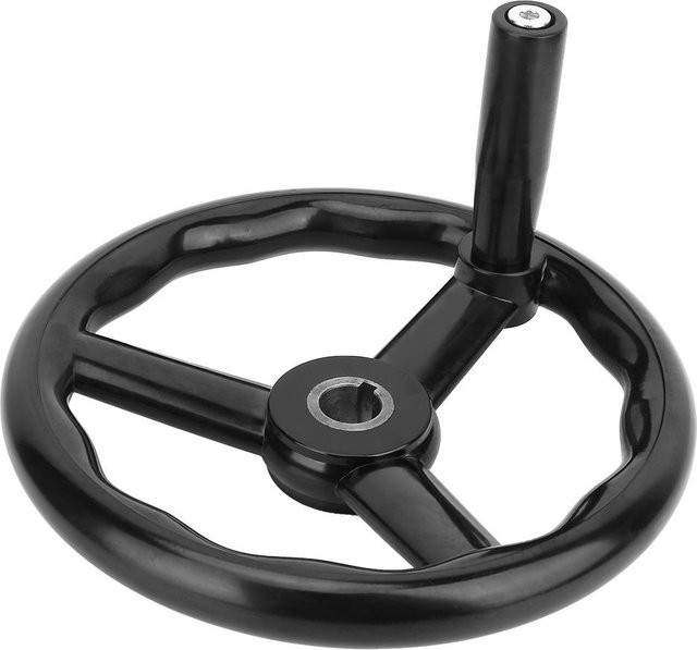 Fishine Bakelit 3-Speichen-Handrad mit Griff, Schwarz, Durchmesser: 250 mm, Bohrung: 22 mm - Bild 1