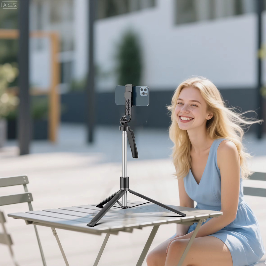 NeePho NP-Z12 Selfie-Stick Stativ in Schwarz mit Bluetooth-Fernbedienung, 360 Grad Drehvorrichtung und verstärkter Basis für Telefon und Kamera, Höhe: 183 cm - Bild 5