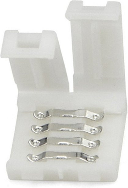 ESHYLALA 10er Set RGBW LED Streifen Stecker, 4-Pin 10mm Kunststoff-Stecker für 5050 und 3528 LED Streifen, Weiß - Bild 1
