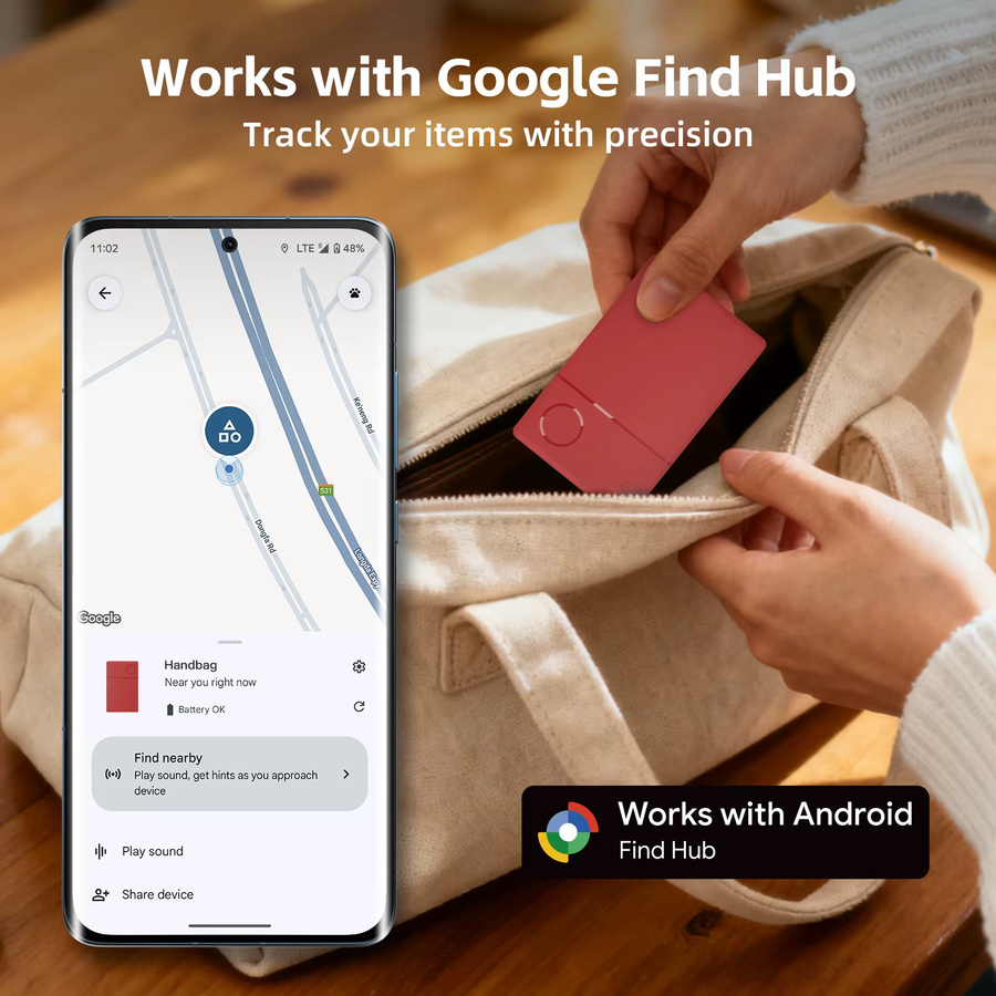 RSH Location Tracker Aufladekarte in Rot für Google Find My Device, Samsung, Xiaomi und Android Geräte via Bluetooth - Bild 2