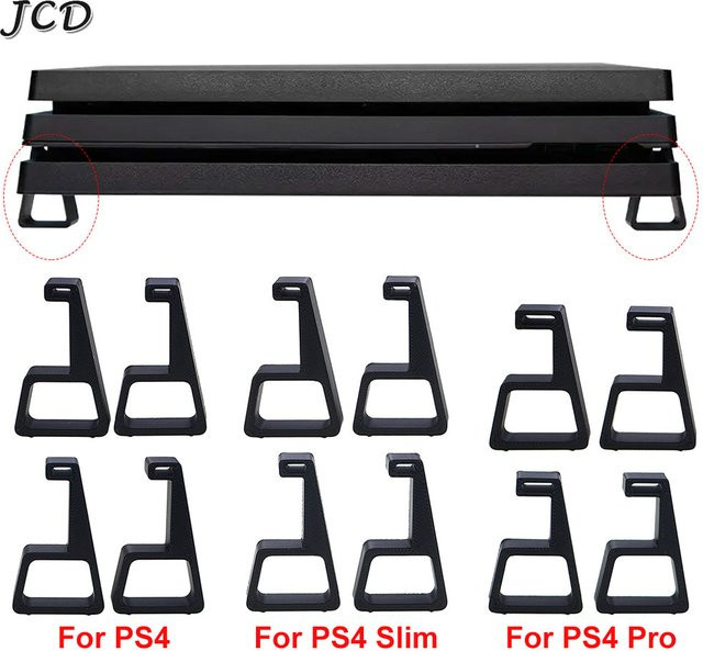 JCD Kühlungshalterung für PS4 Pro Slim Konsole, Horizontale Standfüße Basis Zubehör, Schwarz - Bild 1