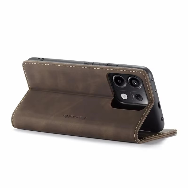 Luxus Leder Handyhülle Wallet Flip Case mit Kartenfach und Standfunktion für Xiaomi Redmi Note 13 Pro Plus 12 11 10 13C 12C 11A 4G 5G in Blau und Braun - Bild 3