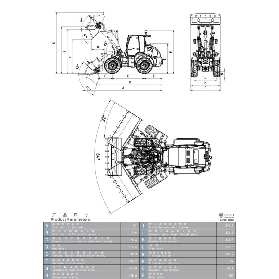 LESU Hydraulischer Metall-RC-Lader, 1/14, ferngesteuert, mit Lichter - Bild 4