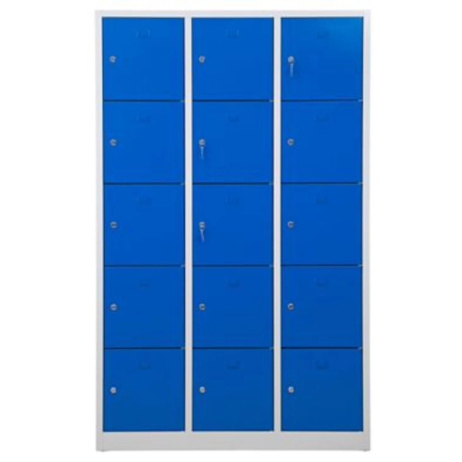 PROREGAL Schließfachschrank Falcon Large aus Metall mit Zylinderschloss, Farbe Grau-Blau, H x B x T: 190 x 119 x 45 cm - Bild 2