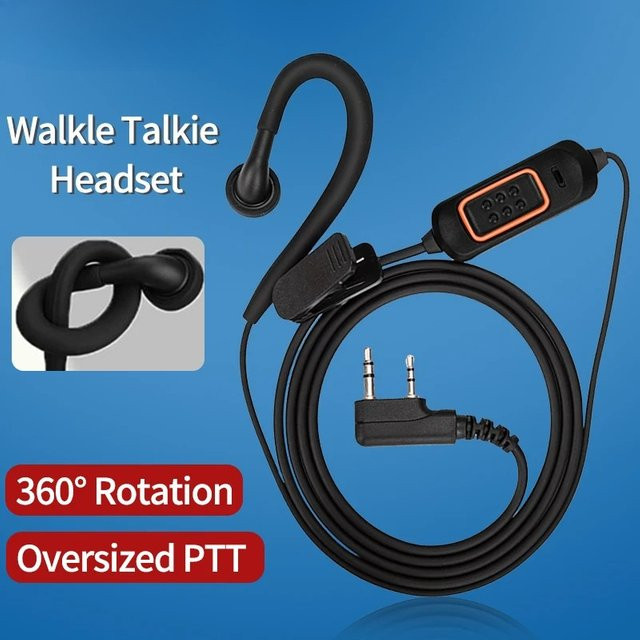 Baofeng 780 Headset-Mikrofon-Kopfhörer in Schwarz für Walkie Talkie Zubehör wie UV-5R, UV-5RH, UV-21 PRO und Quansheng UV-K6 - Bild 1
