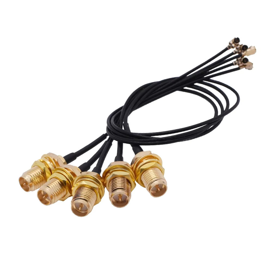 FRHY 5er Set IPX zu SMA Pigtail-Kabel, SMA-Buchse zu UFL/u.FL/IPX-Adapter, 1,13mm RP-SMA-KY RF-Koaxialkabel-Baugruppe in Schwarz - Bild 1