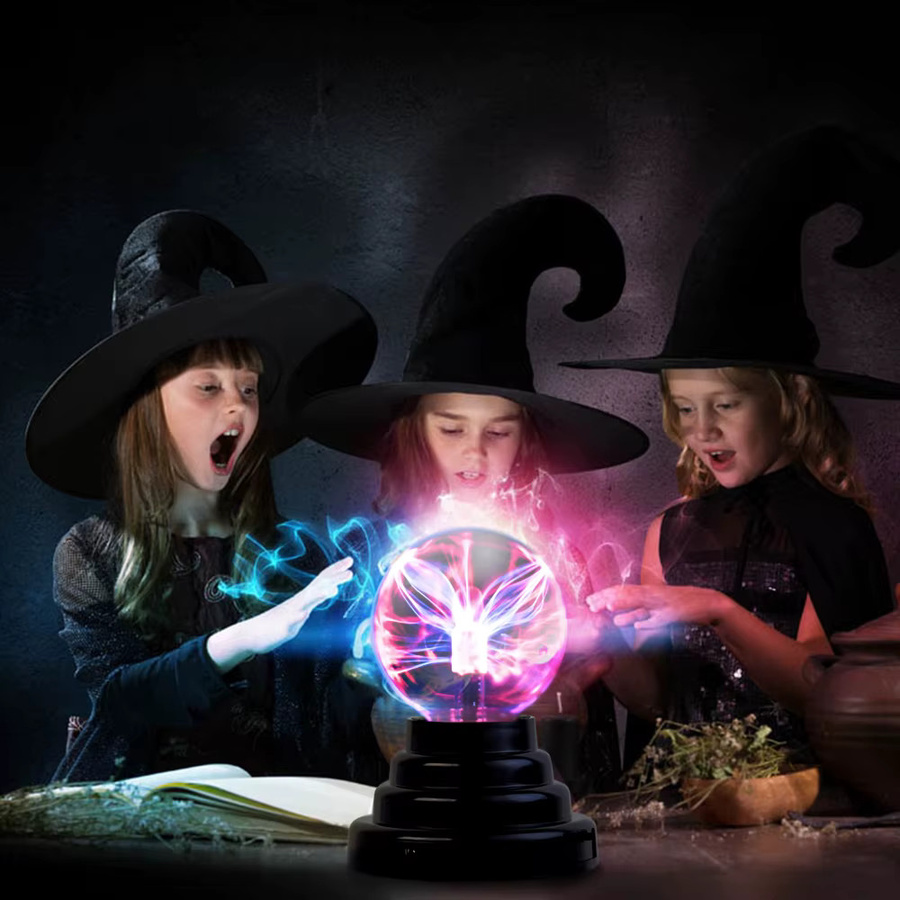 YNL Magische Kristall Plasma Ball Touch Lampe mit LED RGB Atmosphäre Nachtlicht in Schwarz und Transparent - Bild 5