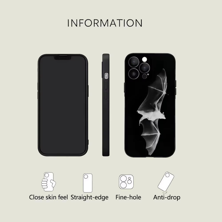 Rastar Handyhülle mit Schwarz-weißer Fledermaus-Silhouette für iPhone Modelle - Bild 3