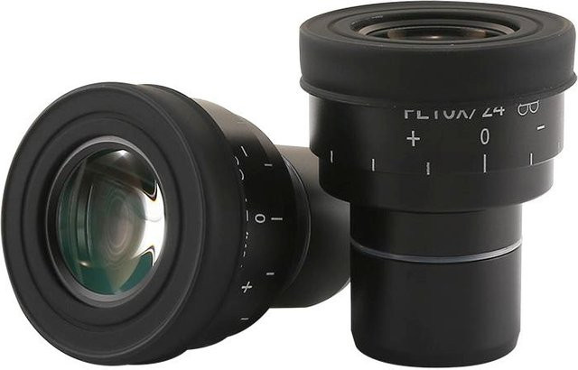 HNNYKRAY Weitwinkel-Okular PL10X für Stereomikroskope in Schwarz, dioptrienverstellbar mit 30mm Augenpunkt, kompatibel mit Olympus und Nikon, inklusive Augenmuscheln - Bild 1