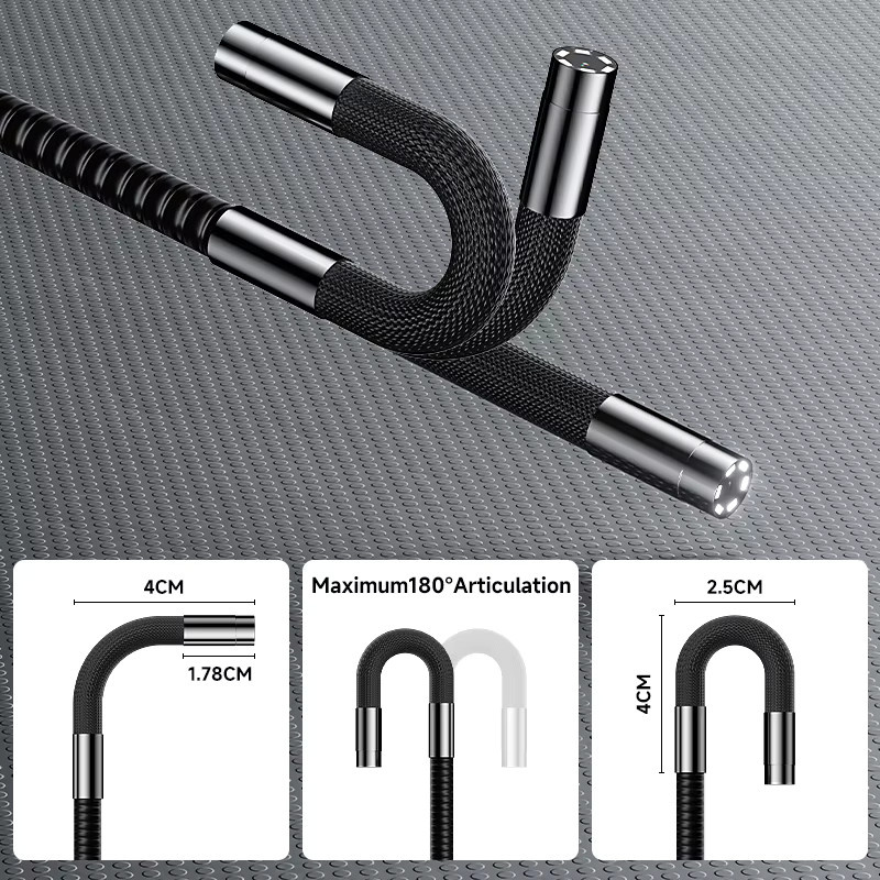 BUMBORN 2-Wege-Lenkendoskopkamera für iOS und USB-C, 1080P HD Inspektionskamera für Rohrleitungen, Schwarz - Bild 4