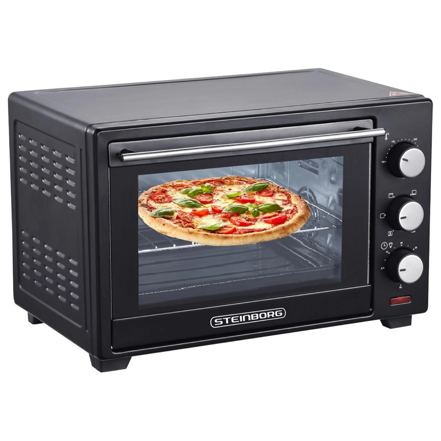 Steinborg SB-3002 Minibackofen mit Umluft und Ober-/Unterhitze 25 Liter 1600 Watt Schwarz - Bild 2