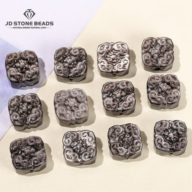 Anhänger Obsidian, quadratisch, Silber, Damen - Bild 1