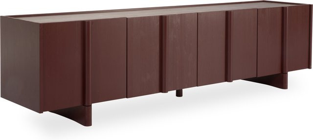 Lowboard MOUTIQUE LILOU aus Massivholz Kiefer in Rot, B/T/H: 200 x 46 x 46 cm - Bild 1
