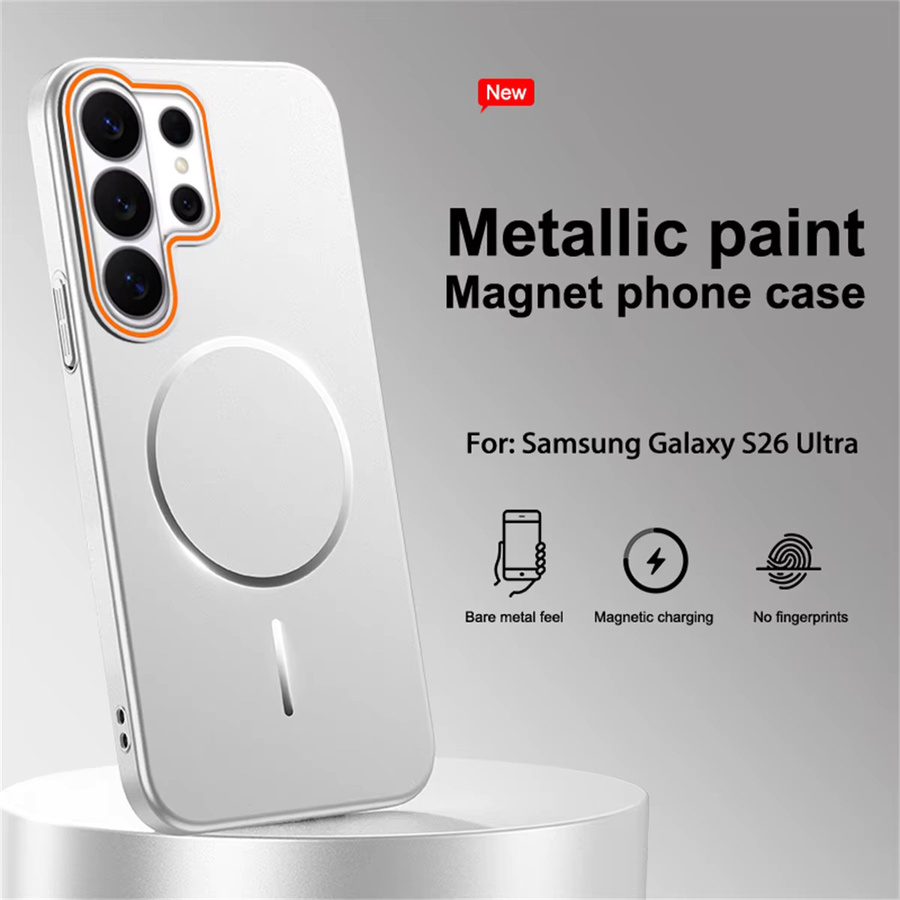 MagSafe Handyhülle mit metallischem Farbverlauf in Silber für Samsung Galaxy S26 Ultra S25 Edge S24 FE S23 S22 Plus A56 A55 - Bild 1