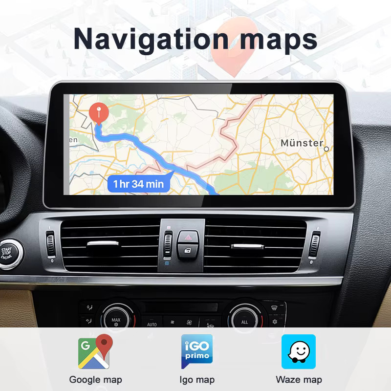 STWEI Android Multimedia System für BMW X3 F25 X4 F26 CIC NBT mit 12,3 Zoll Display, Wireless CarPlay, WiFi, Bluetooth und GPS, Schwarz - Bild 4