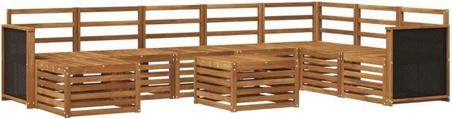 vidaXL Sofagarnitur aus Massivholz Akazie in Braun im modernen Latten-Design - Bild 1