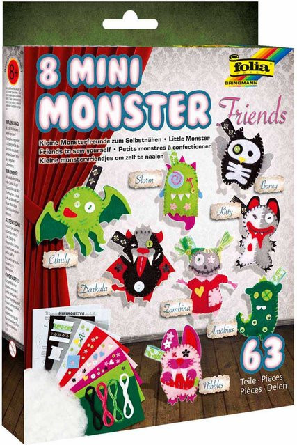 folia Bastelset Mini Monster Filz mehrfarbig - Bild 1