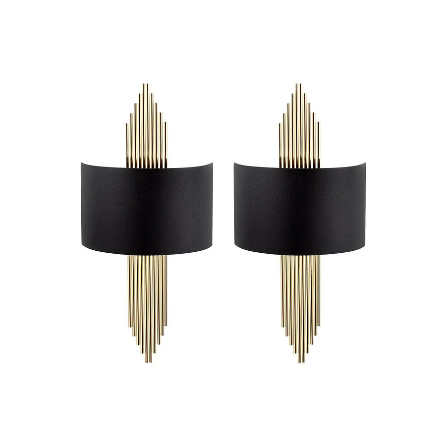 Vente-unique Wandlampe Sangarius im Art-Déco-Stil, Schwarz und Goldfarben - Bild 2