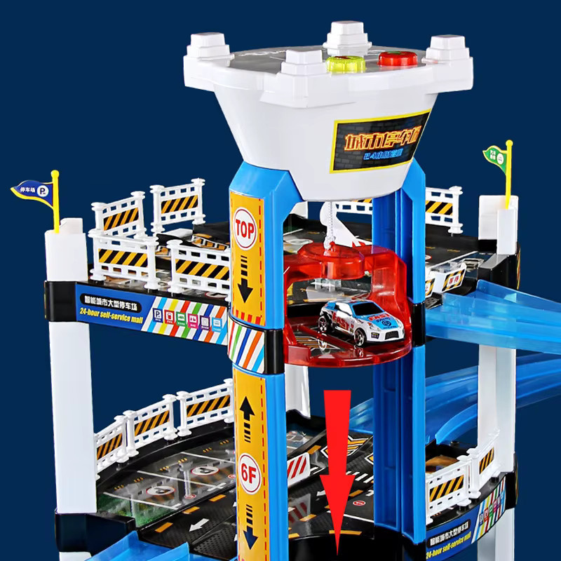 Kmoist Elektrisches Parkhaus Spielzeug Set mit Rennstrecke und motorisiertem Lift in Mehrfarbig - Bild 3