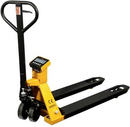 PCE Instruments Handhubwagen-Waage PCE-PTS 1N Industriewaage in Gelb mit 2000 kg Wägebereich und 1000 g Ablesbarkeit - Bild 1